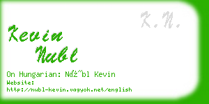 kevin nubl business card